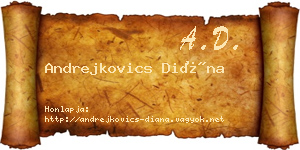 Andrejkovics Diána névjegykártya