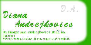 diana andrejkovics business card